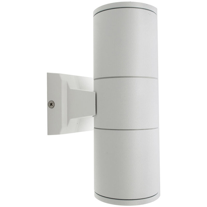 foto del prodotto applique a parete doppia emissione per esterno giardino ip55 lampada moderna gu10 bianco