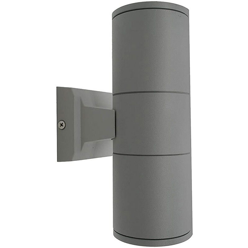 foto del prodotto applique a parete doppia emissione per esterno giardino ip55 lampada moderna gu10 grigio
