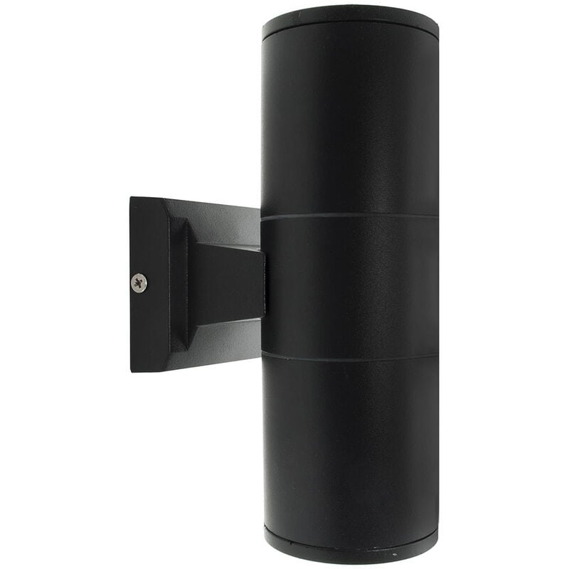 foto del prodotto applique a parete doppia emissione per esterno giardino ip55 lampada moderna gu10 nero