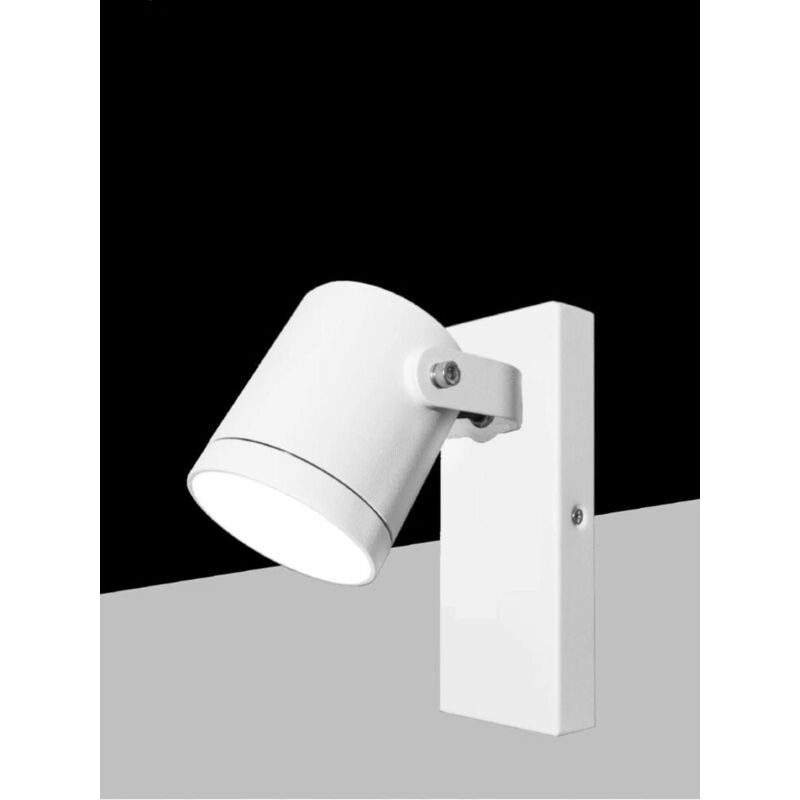 foto del prodotto applique a parete faretto orientabile attacco gu10 lampada x muro esterno bianco