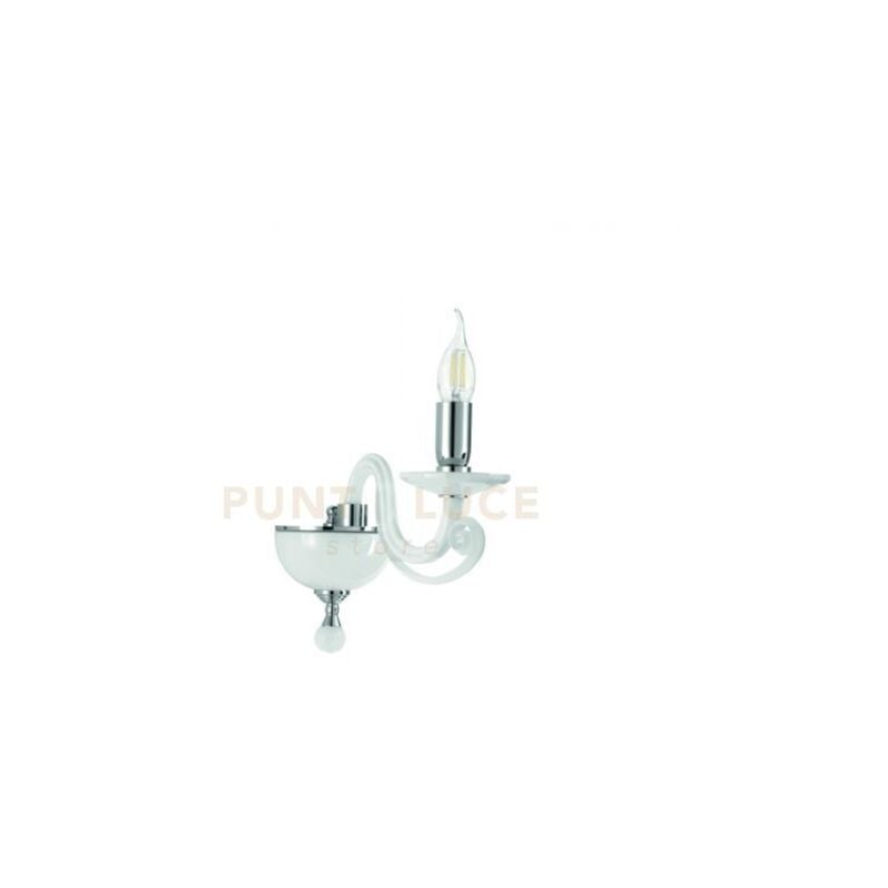 foto del prodotto applique a parete in vetro e cristallo bianco 1 luce cherubini ap.cherubini 1 bco