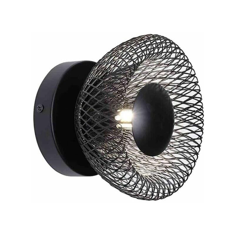 foto del prodotto applique a parete lampada da muro decorativa in metallo nero attacco g9 aq48n