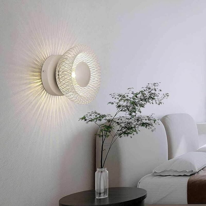foto del prodotto applique a parete lmpada da muro decorativa attacco g9 in metallo bianco aq48b