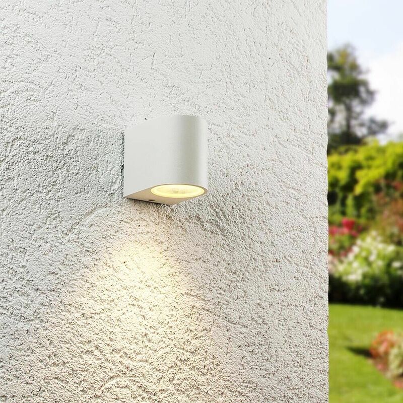 foto del prodotto applique a parete per interno esterno ip65 porta faretto gu10 bianco