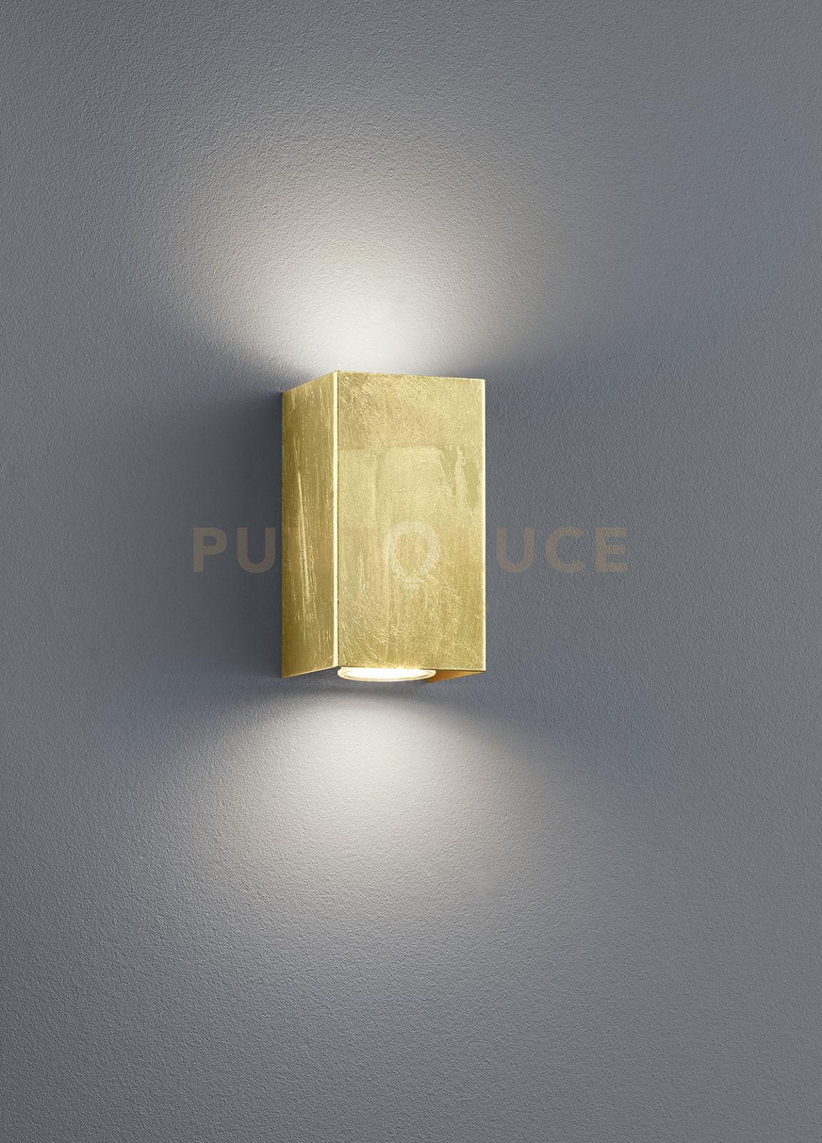 foto del prodotto applique a parete rettangolare due luci bidirezonale cleo 206500279 oro
