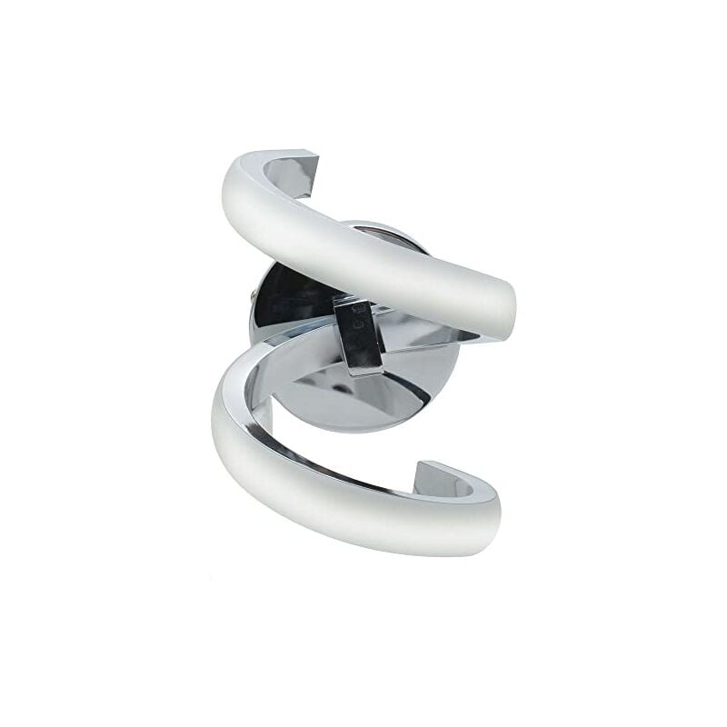 foto del prodotto applique a parete stilizzato 9 watt lampada da muro spirale argento luce calda 3000k