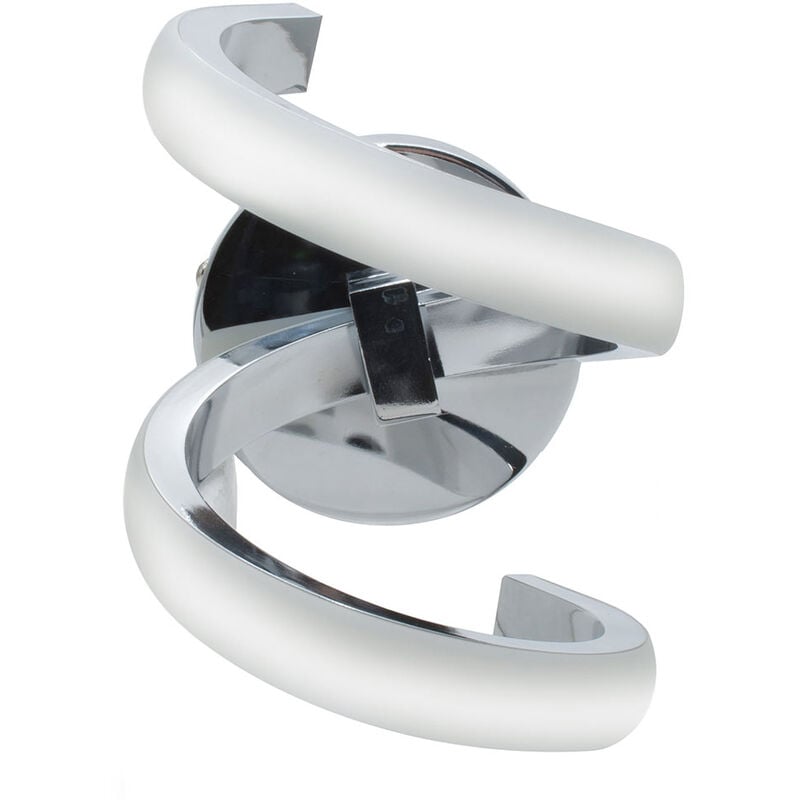 foto del prodotto applique a parete stilizzato 9 watt lampada da muro spirale argento luce tre colorazione di luce