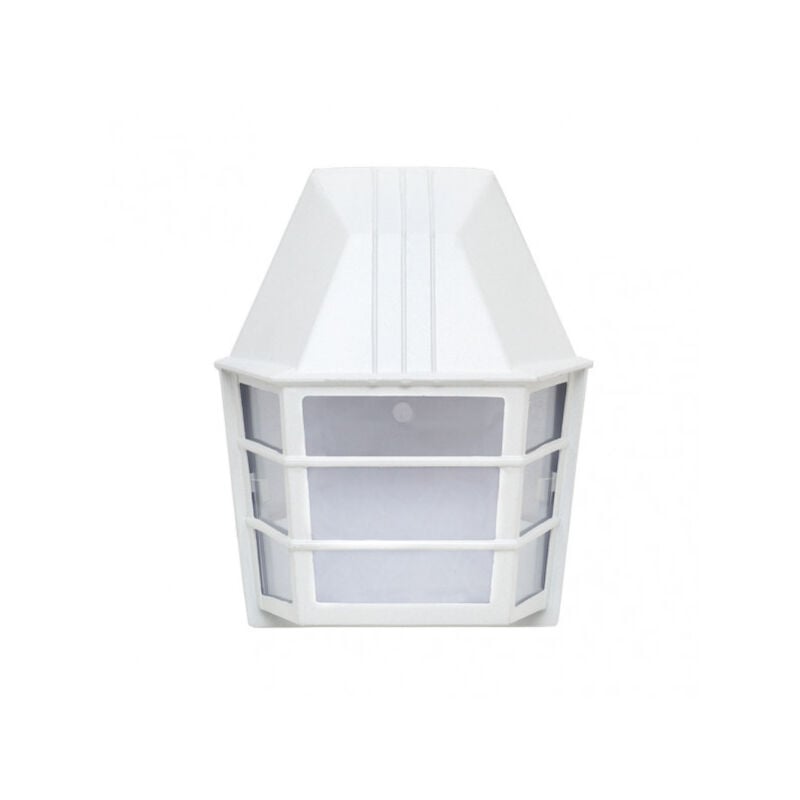 foto del prodotto applique acrux alluminio esterno 1xe27 bianco ip23 24x20x11,5 cm