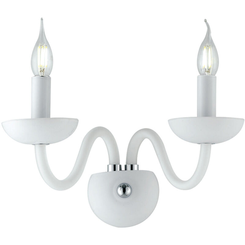 foto del prodotto applique alfiere in vetro soffiato bianco a due luci 