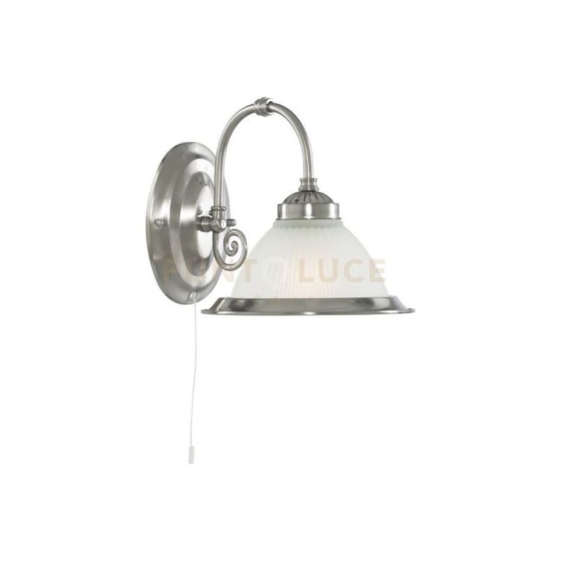 foto del prodotto applique american diner metallo argento satinato e vetro acidato