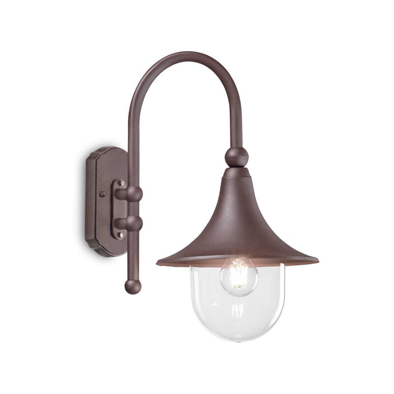 foto del prodotto applique arco rustica country cima alluminio coffee 1 luce e27