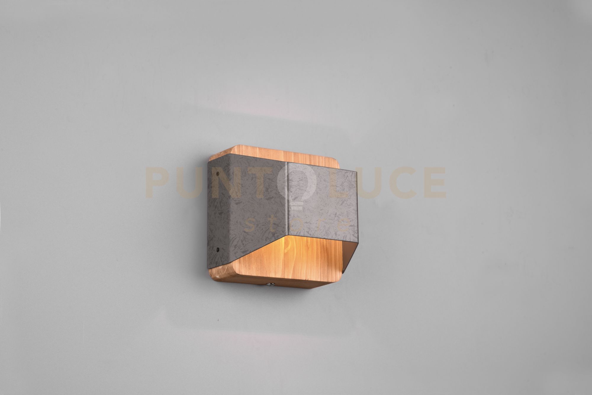 foto del prodotto applique arino legno naturale con fascia acciaio anticato 224810167