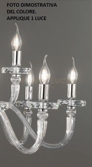 foto del prodotto applique bach 1 luce cristallo e cromo h.36cm