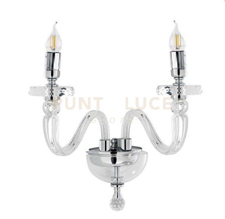 foto del prodotto applique bach 2 luci cristallo e cromo attacco e14