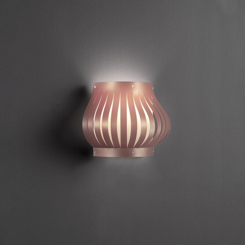 foto del prodotto applique balcony helios 1 luce in polilux rosa metallico made in italy