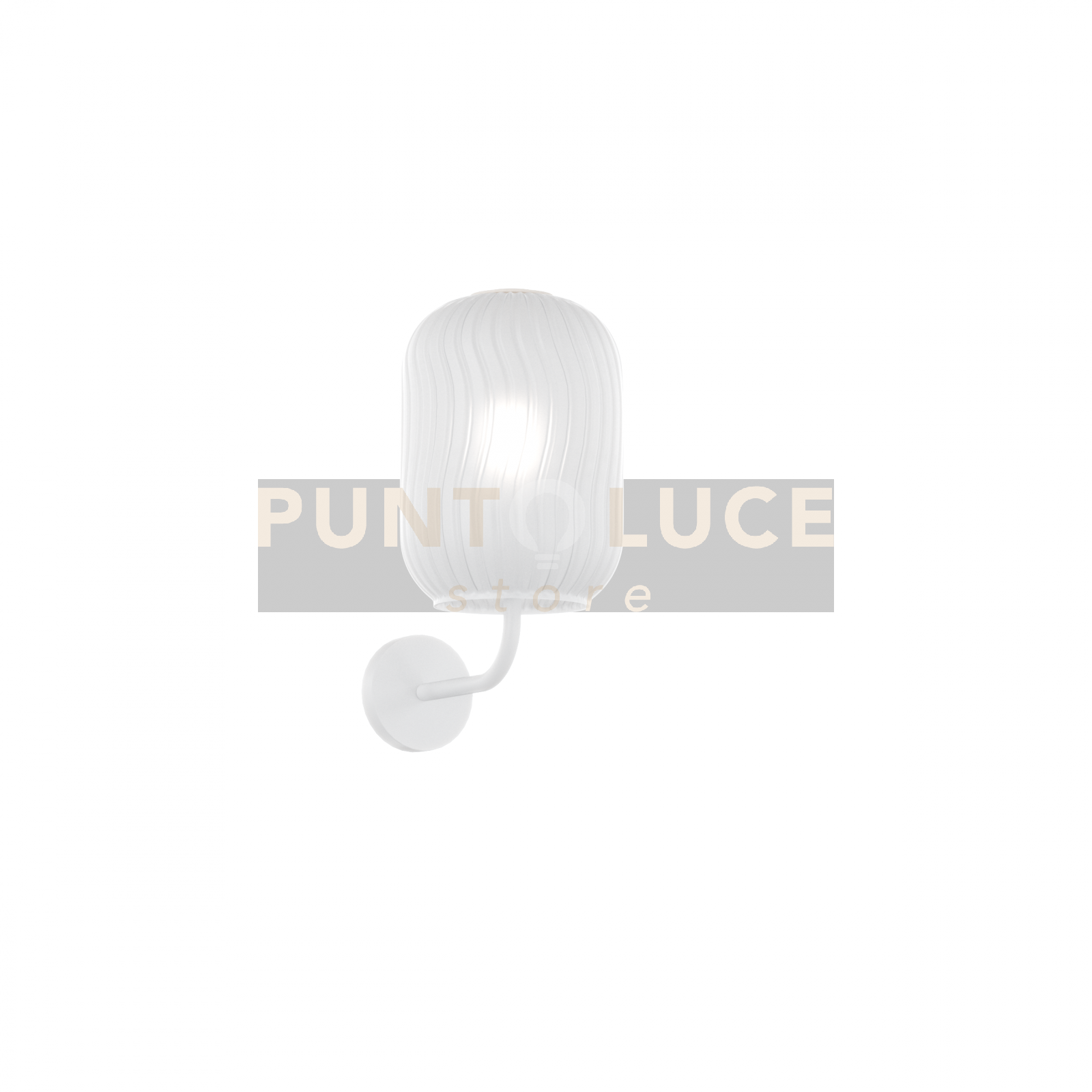 foto del prodotto applique bianco 1 luce vetro bianco fog 1181bi-at-bf