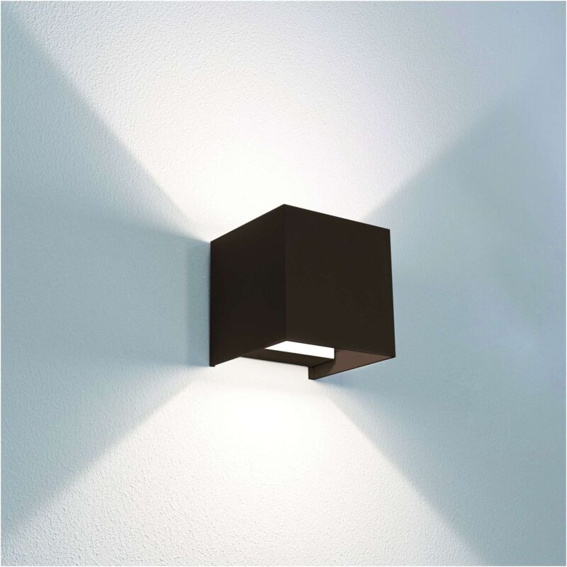 foto del prodotto applique bidirezionale quadrato a led up down 10 w 800 lm 3.000k 4.000k 6500k col. corten century