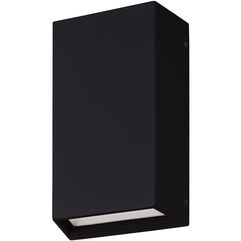 foto del prodotto applique biemissione esterno spongano alluminio nero policarbonato trasp led