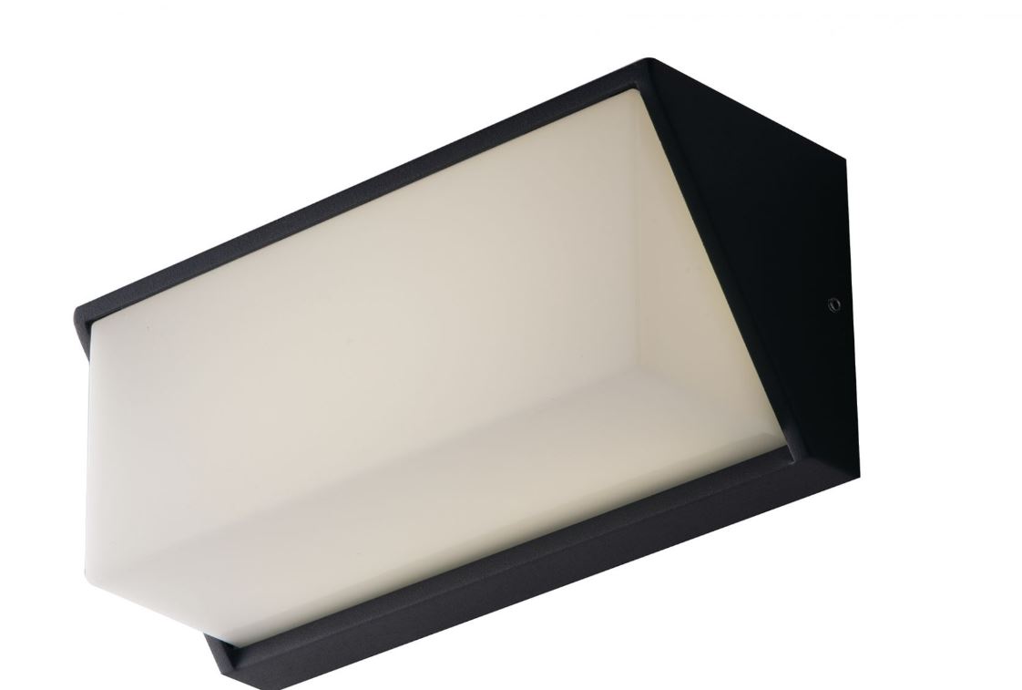 foto del prodotto applique biemissione led luxon antracite 12w 1550lm cct ip54 25x9 5x11cm