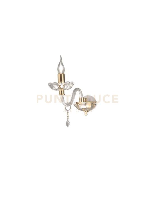foto del prodotto applique brigida 1 in cristallo e oro 1 luce attacco e27 h.25cm