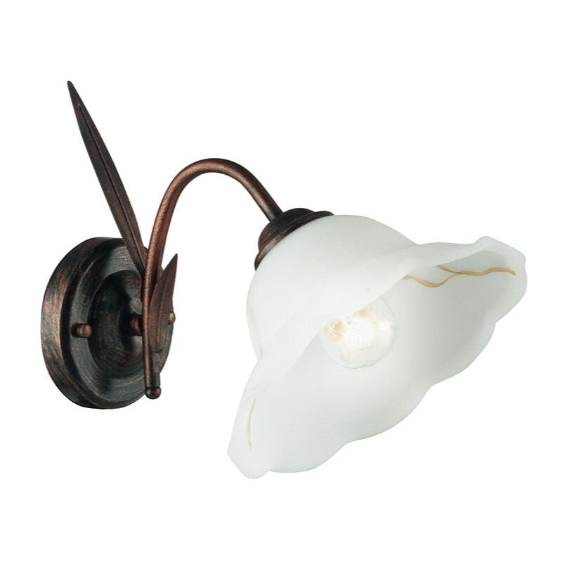 foto del prodotto applique byron in metallo effetto ruggine con diffusore in vetro ruggine