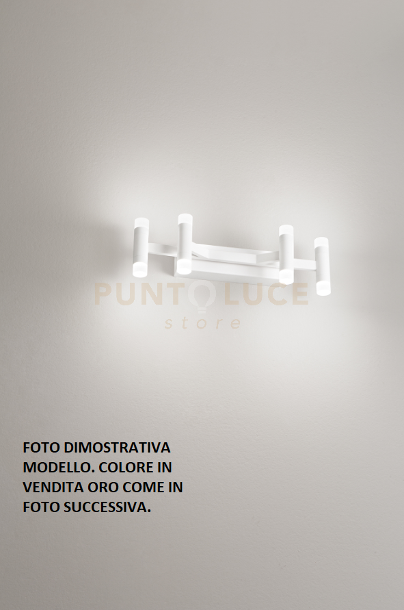 foto del prodotto applique candles 4 luci in metallo e alluminio oro led 24w 1680lm 3000k 40cm