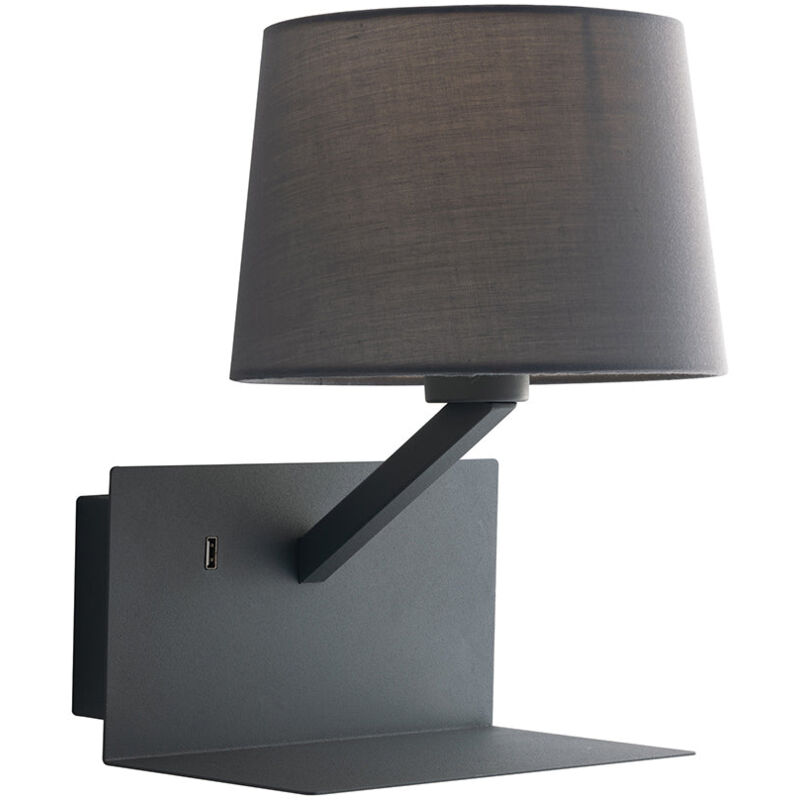 foto del prodotto applique ciak grigia in metallo con presa usb 