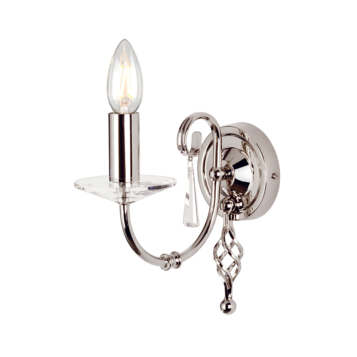 foto del prodotto applique classica aegean acciaio nichel lucido 1 luce e14