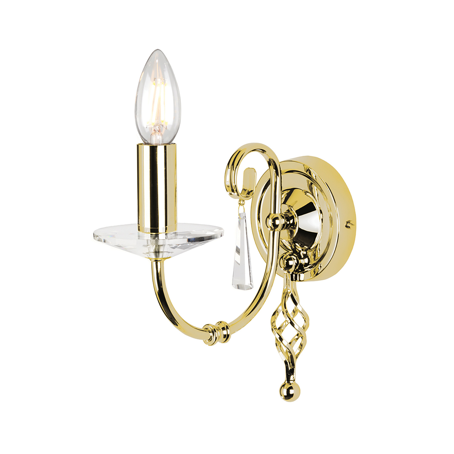 foto del prodotto applique classica aegean acciaio ottone lucido 1 luce e14