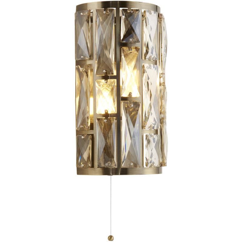 foto del prodotto applique classica gioiello acciaio ottone vetro 2 luci e14