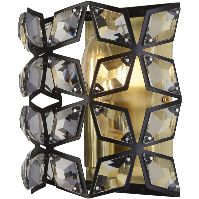 foto del prodotto applique classica iris acciaio ottone vetro 1 luce e14