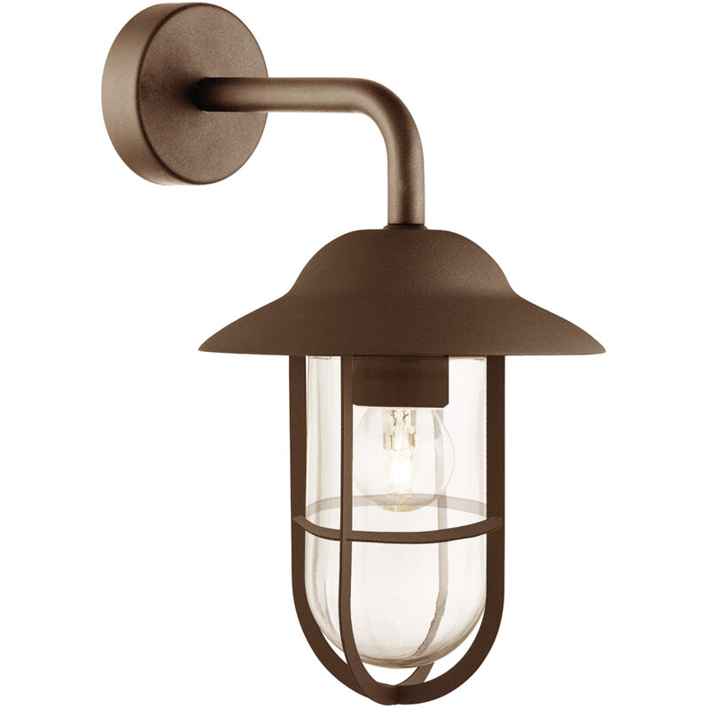 foto del prodotto applique classica toronto acciaio marrone vetro 1 luce e27