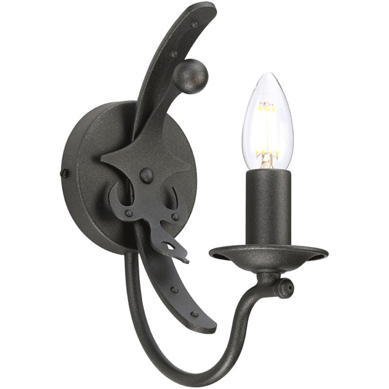 foto del prodotto applique classica windsor acciaio grafite 1 luce e14