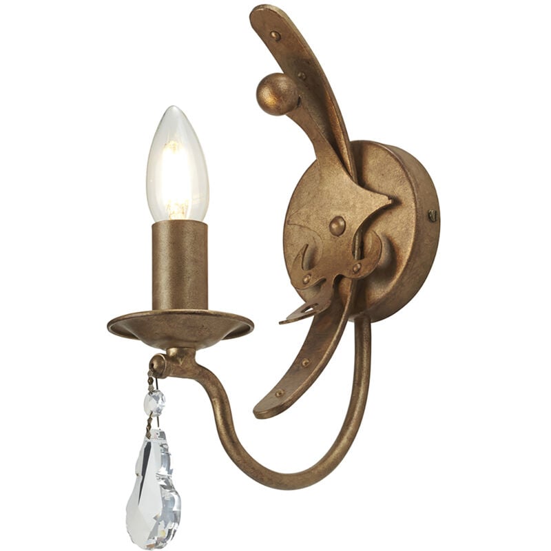 foto del prodotto applique classica windsor acciaio patina oro 1 luce e14