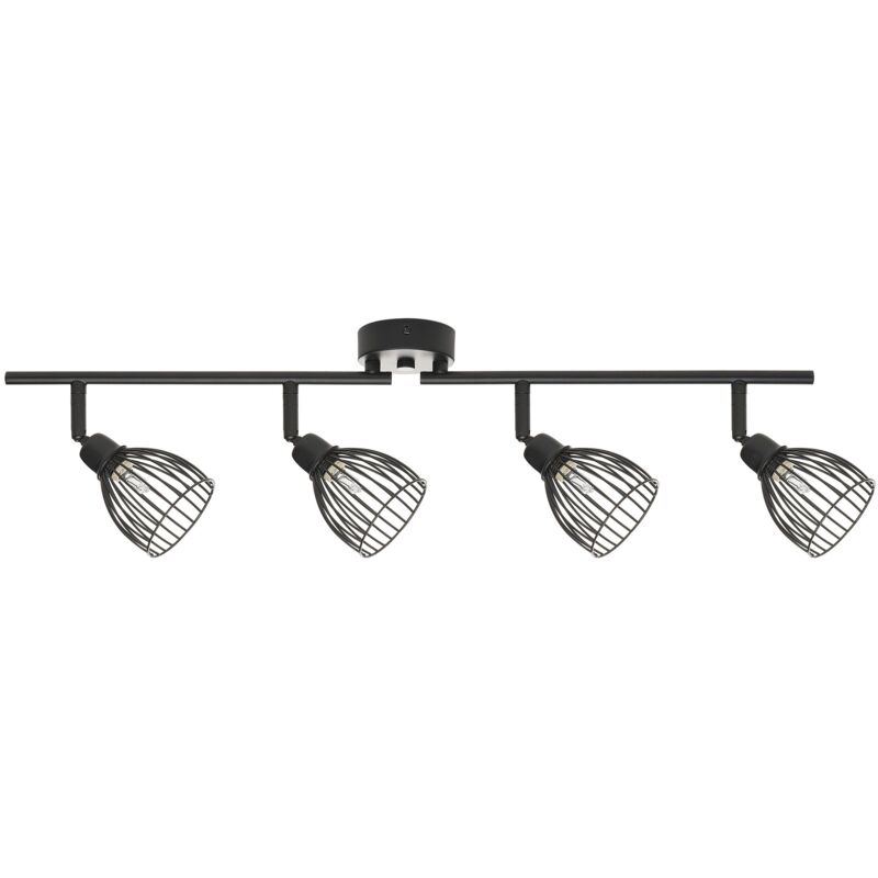 foto del prodotto applique con 4 punti luce in metallo nero con bracci regolabili golok