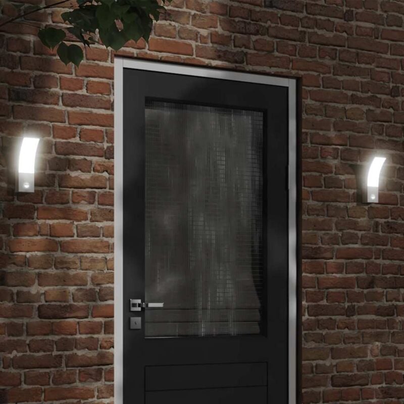 foto del prodotto applique con led e sensore bianca in alluminio pressofuso vidaxl