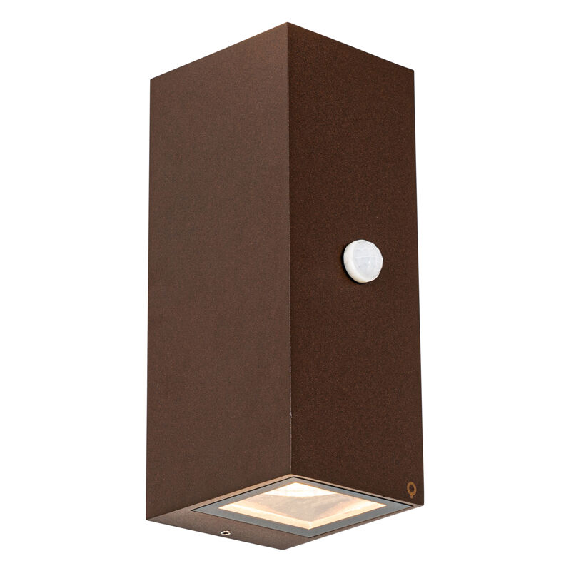 foto del prodotto applique con sensore baleno industriale alluminio,vetro ruggine oblungo max. 2 x watt qazqa