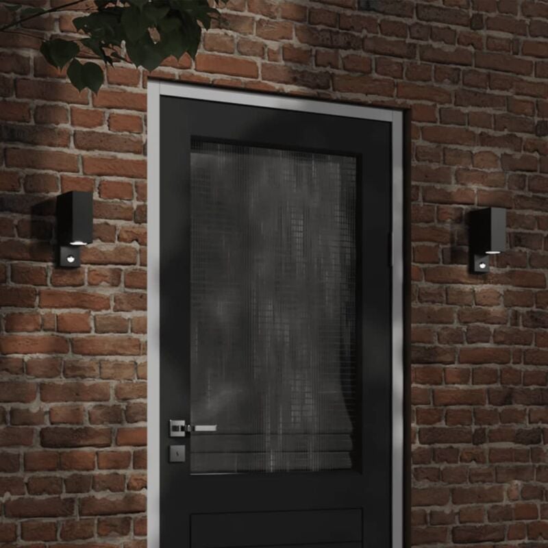 foto del prodotto applique con sensore nera in alluminio pressofuso vidaxl