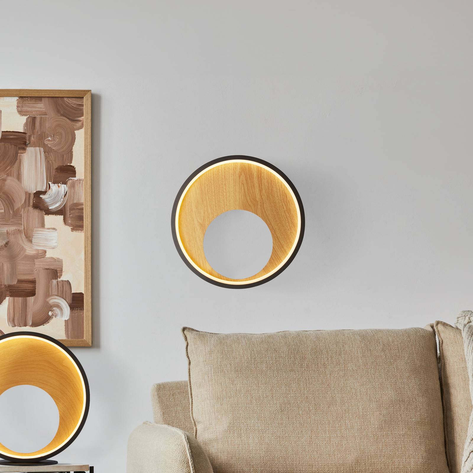 foto del prodotto applique contemp curiosit acciaio nero policarbonato marrone led 11w 3000k