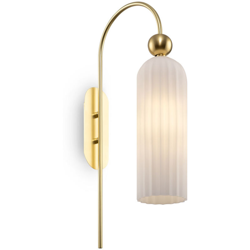 foto del prodotto applique contemporanea antic metallo oro 1 luci diffusore in vetro colore bianco