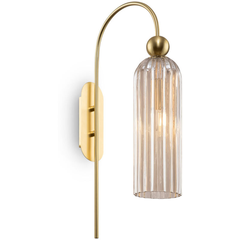 foto del prodotto applique contemporanea antic metallo oro 1 luci diffusore in vetro colore cognac