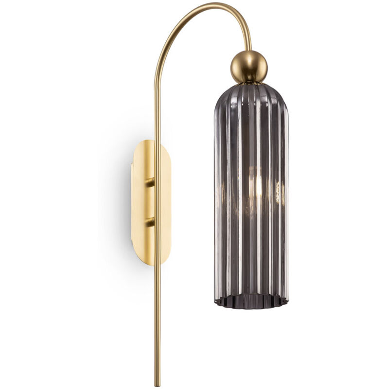 foto del prodotto applique contemporanea antic metallo oro 1 luci diffusore in vetro colore grigio