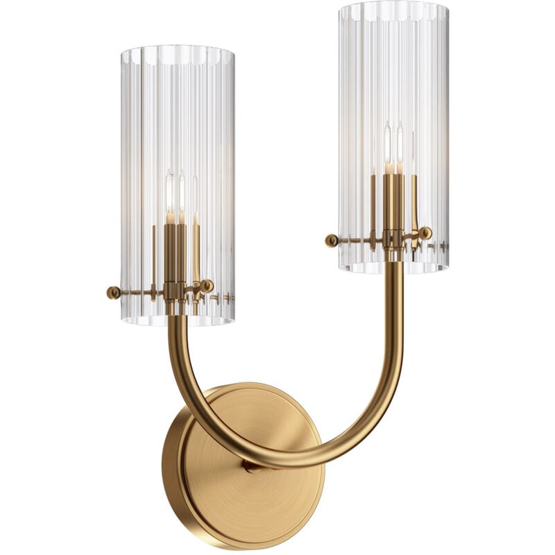 foto del prodotto applique contemporanea arco struttura in metallo ottone 1 luce diffusore vetro