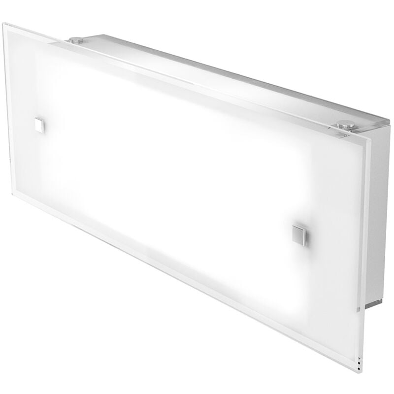 foto del prodotto applique contemporanea brick metallo bianco vetro satinato 2 luci e27 42cm