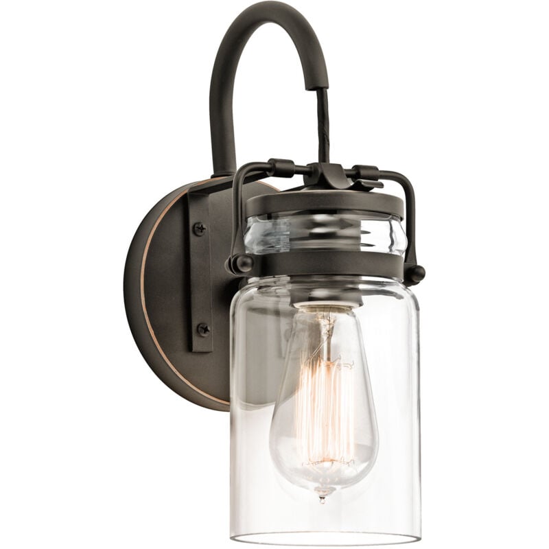 foto del prodotto applique contemporanea brinley acciaio bronzo antico vetro 1 luce e27