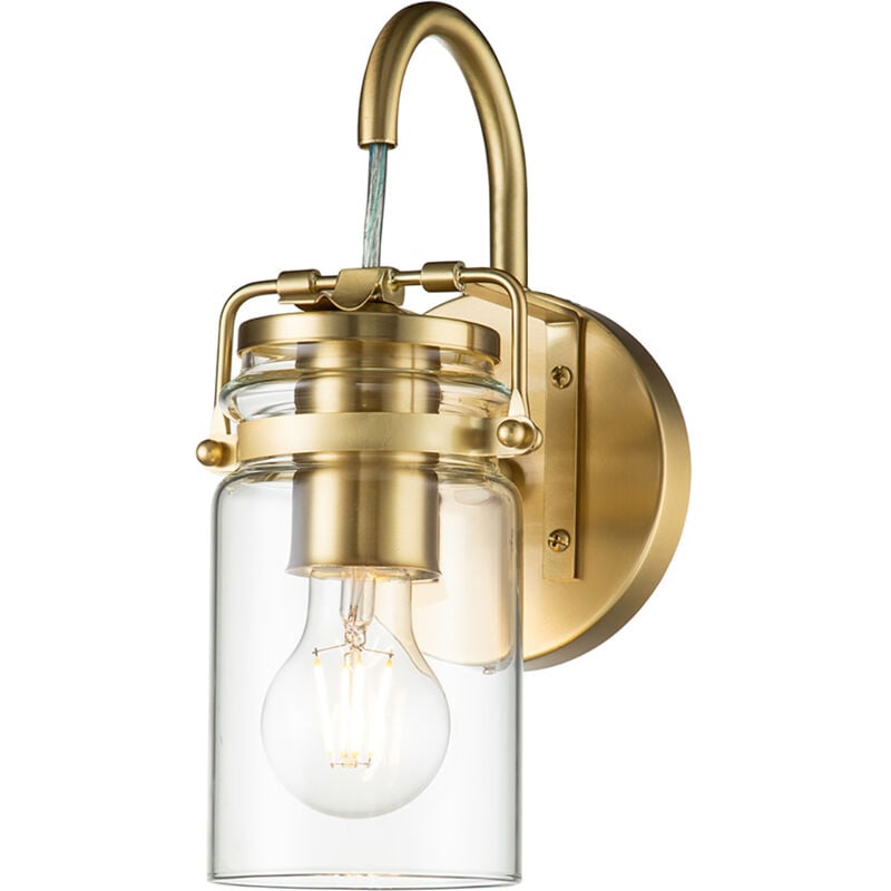 foto del prodotto applique contemporanea brinley acciaio ottone spazzolato 1 luce e27
