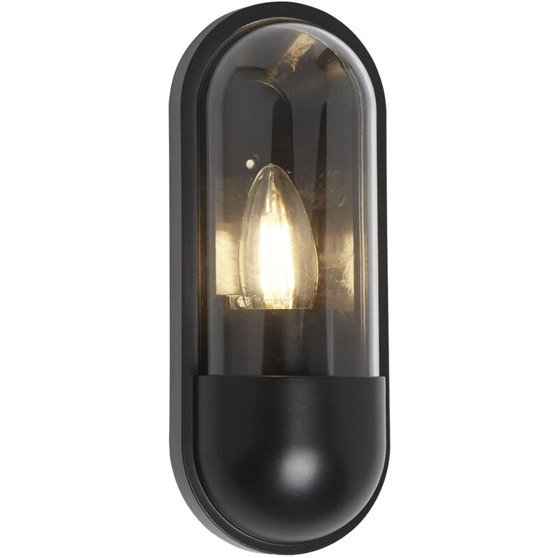foto del prodotto applique contemporanea capsula alluminio nero trasparente 1 luce e27
