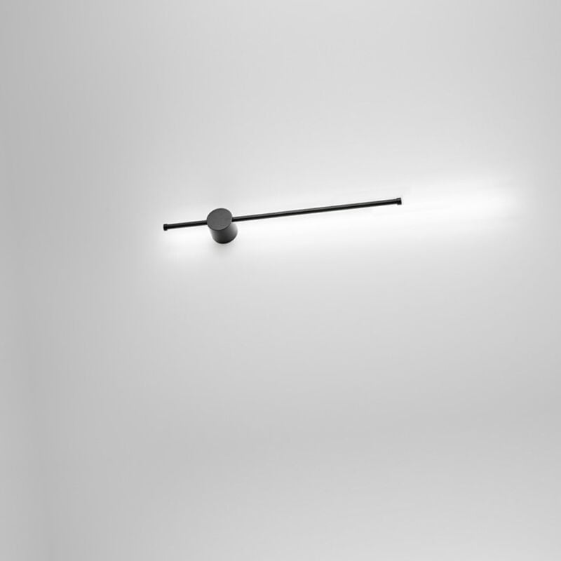 foto del prodotto applique contemporanea clock alluminio nero acrilico led 12w 3000k