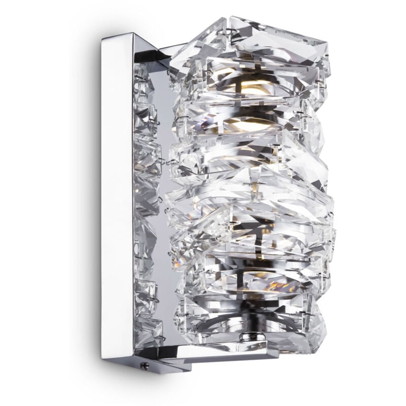 foto del prodotto applique contemporanea coil struttura acciaio cromo diffusore vetro led