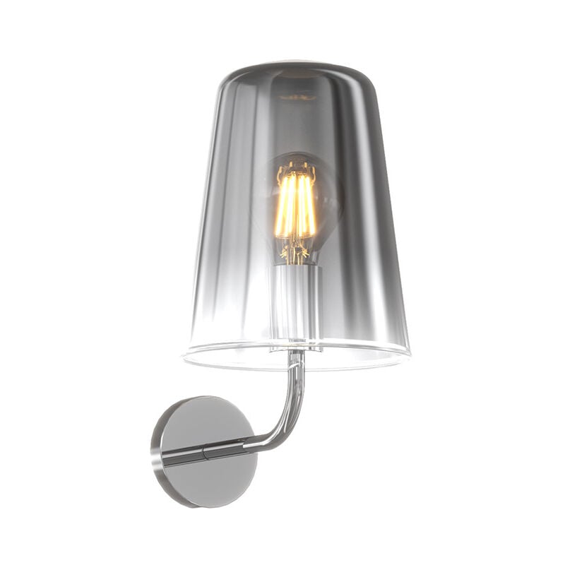 foto del prodotto applique contemporanea con cavo shaded metallo e vetro cromo 1 luce e27